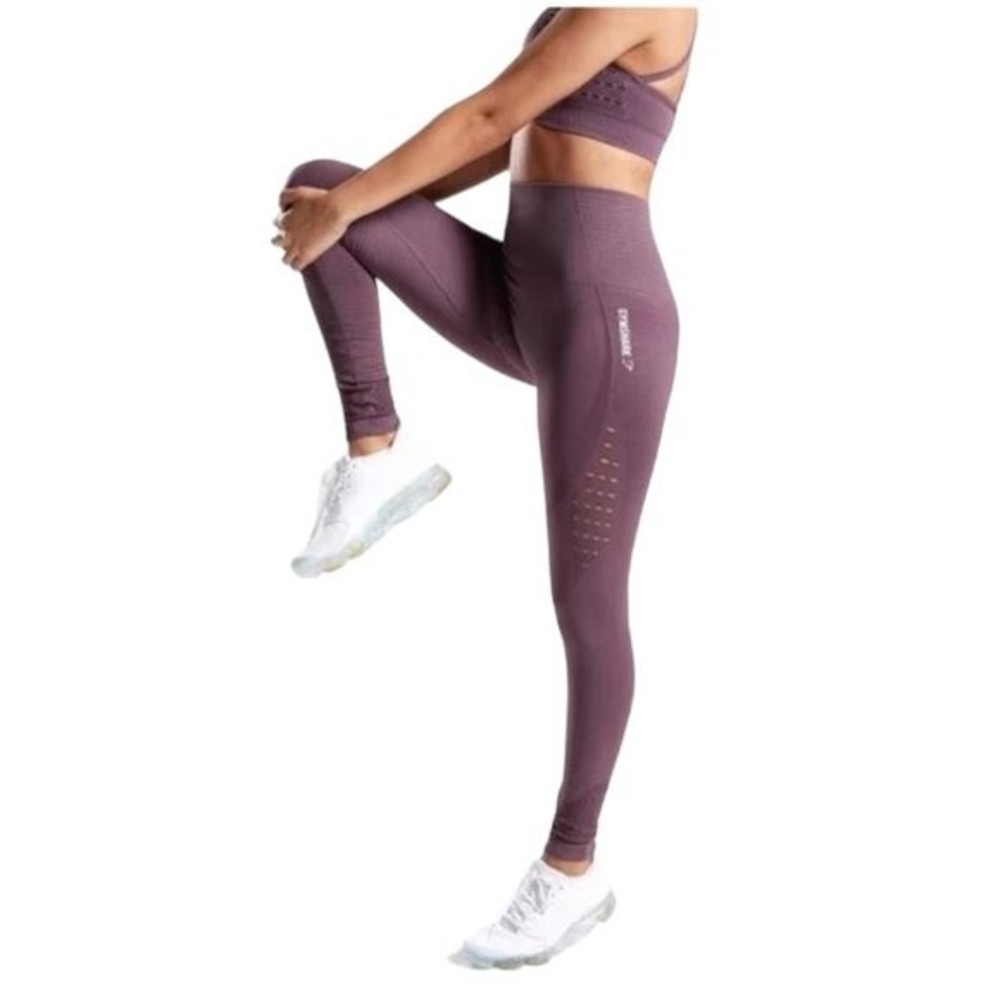Gymshark Energy Seamless Leggings, Mauve Purple, Size Small